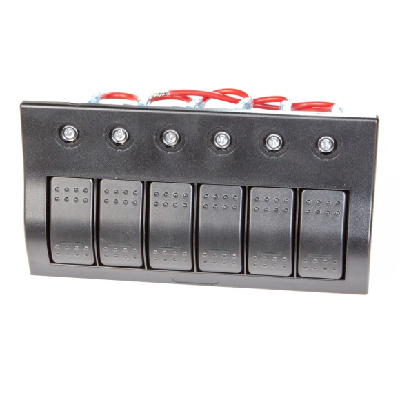 Панель бортового питания Skipper с кулисными переключателями переключателей - 6, с индикацией