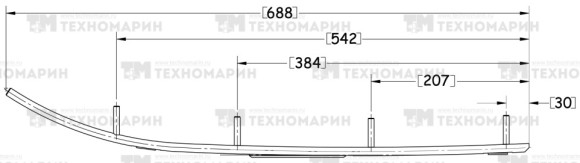 Конек лыжи Polaris (комплект 2шт) 88-1837 Конек лыжи Polaris (комплект 2шт) 88-1837