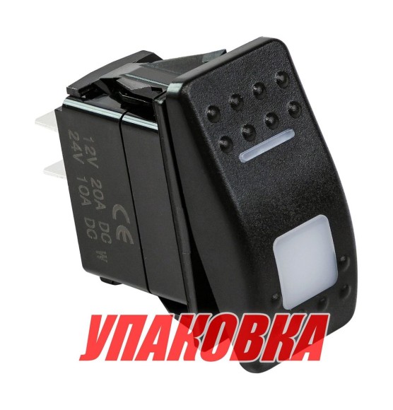 Переключатель двухпозиционный ON-OFF 12В/20А 3р с подсветкой (упаковка из 50 шт.) Переключатель двухпозиционный ON-OFF 12В/20А 3р с подсветкой (упаковка из 50 шт.)