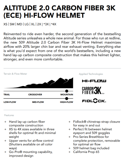 Шлем 509 Altitude 2.0 Carbon Fiber 3K Hi Flow Stormchaser (2023), MD Шлем 509 Altitude 2.0 Carbon Fiber 3K Hi Flow Stormchaser (2023), MD