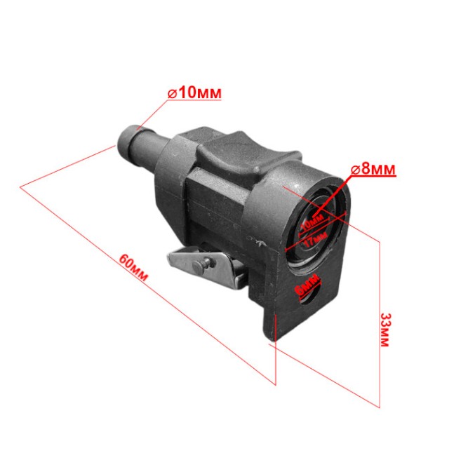 Коннектор топливный SUNFINE тип Yamaha/Mercury, 10мм, 6Y2-24305-06 (Замена EASTERNER C14736)