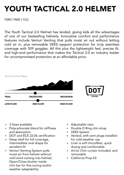 Детский шлем 509 Tactical 2.0 детский Emerald, YLG Детский шлем 509 Tactical 2.0 детский Emerald, YLG