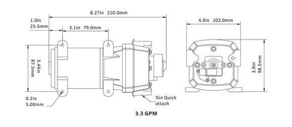 Помпа водоподающая мембранная SeaFlo, 12 В, 10 л/мин, 1.2 бар, 3 А