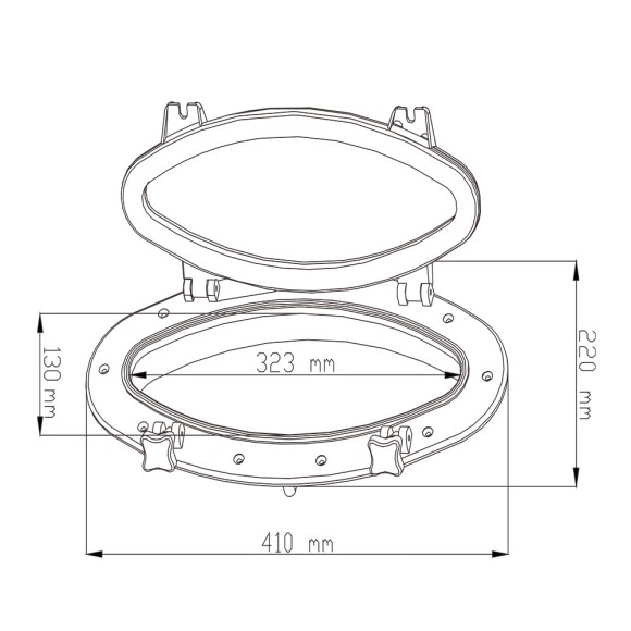 Иллюминатор SeaFlo 323Х130 (410Х220) мм Иллюминатор SeaFlo 323Х130 (410Х220) мм