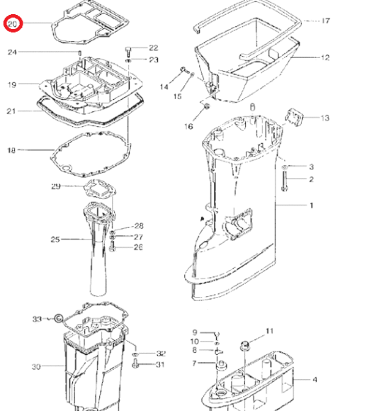 Прокладка под блок Tohatsu 40-50 (Omax)