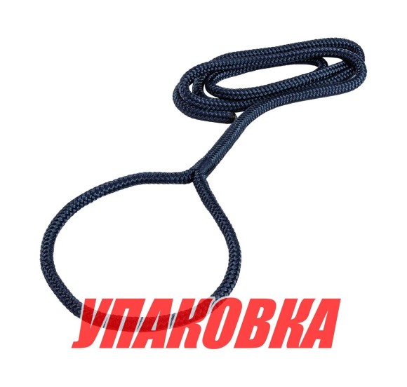 Веревка из сверхпрочного полиэфира с огонами для крепления кранца, d6 мм, L1,5 м, синий (упаковка из 4 шт.)