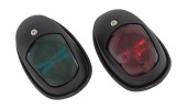 Огни ходовые 89х55 мм комплект (красный, зеленый), черный Огни ходовые 89х55 мм комплект (красный, зеленый), черный