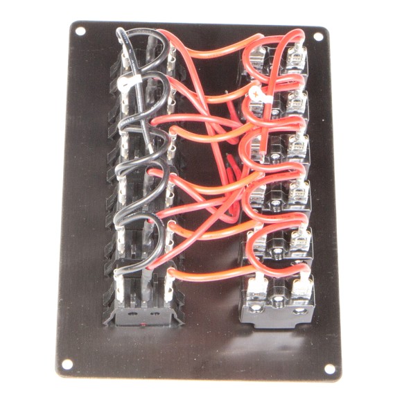 Панель бортового питания AAA с кулисными переключателями переключателей - 6, с индикацией, автоматов - 6, алюминиевая