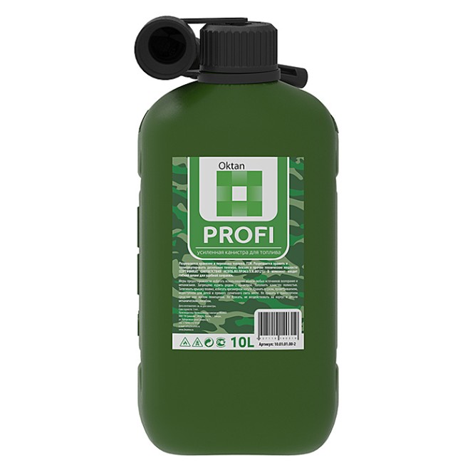 Канистра для бензина 10л с заливным устройством PROFI