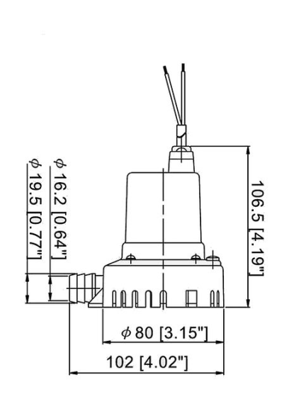 Помпа осушительная, 12 В, 400GPH (1514 л/ч)