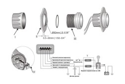 Трим-указатель Mercury, черный циферблат, нержавеющий ободок, д. 52 мм, Marine Rocket