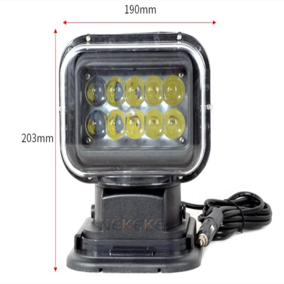 Прожектор стационарный светодиодный с ДУ NEKEKE 12В, черный