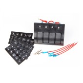 Панель бортового питания Skipper с кулисными переключателями переключателей - 4, с индикацией, автоматов - 4