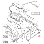 Ось-сектор привода тросиков румпель YAMAHA 40X; F9,9-25