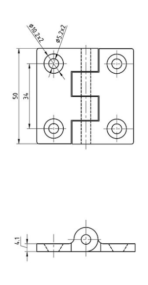 Петля дверная 51х51х4 мм