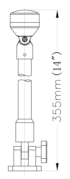 Огонь топовый на стойке 355 мм, светодиодный