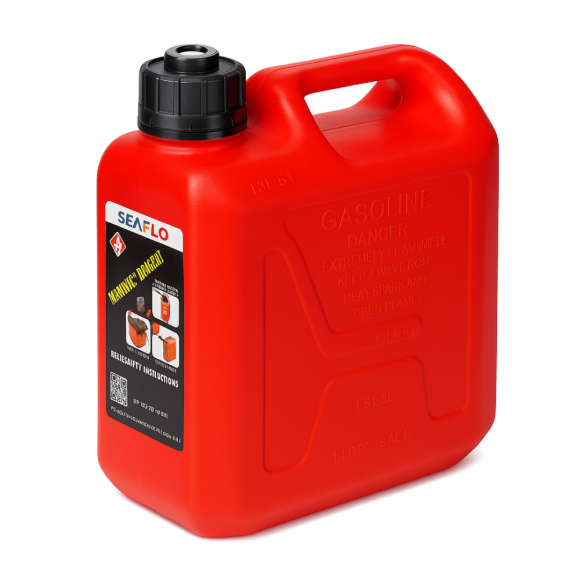 Канистра пластиковая для бензина SeaFlo Пластик, 5л Канистра пластиковая для бензина SeaFlo Пластик, 5л
