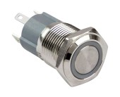 Кнопка без фиксации, подсветка синяя, 12 В, д.16 мм, Marine Rocket Кнопка без фиксации, подсветка синяя, 12 В, д.16 мм, Marine Rocket