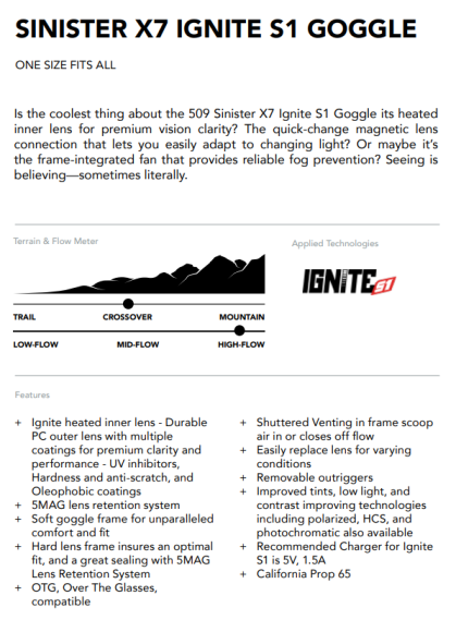 Очки 509 Sinister XL7 S1 с подогревом Orange Pop
