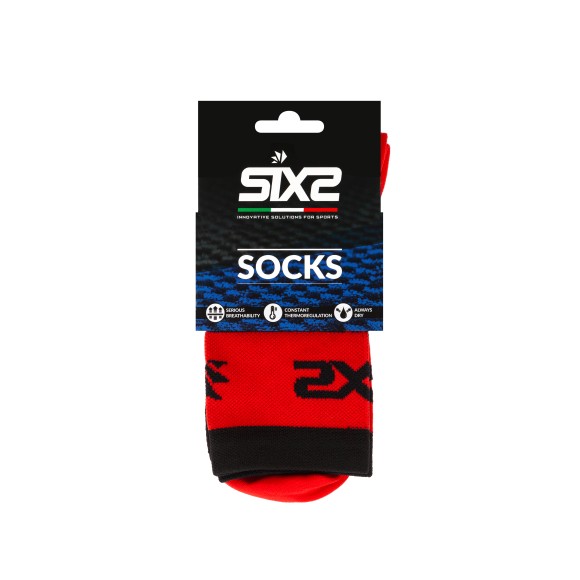 Носки SIXS Logo Black/Red, 44/47