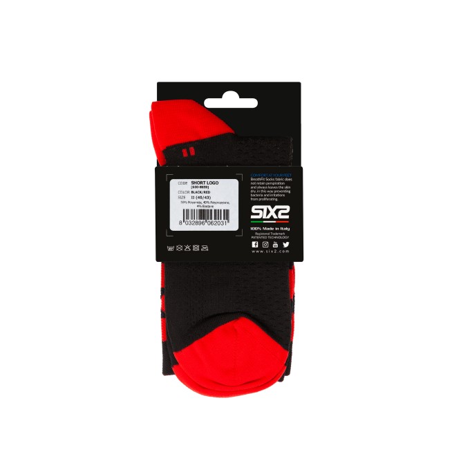 Носки SIXS Logo Black/Red, 44/47