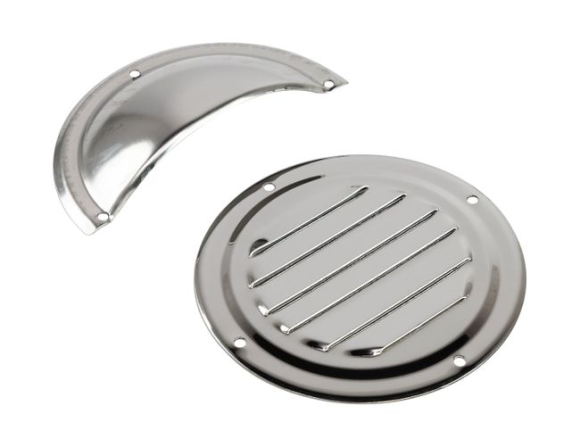 Решетка воздухозаборника круглая 102 мм с крышкой, нержавеющая