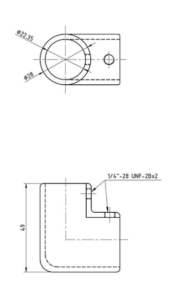 Колено леера 7/8" (22 мм), 90 град Колено леера 7/8" (22 мм), 90 град