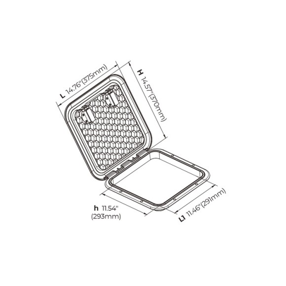 Крышка рундука SEAFLO 370x375 мм с замком, белый пластик