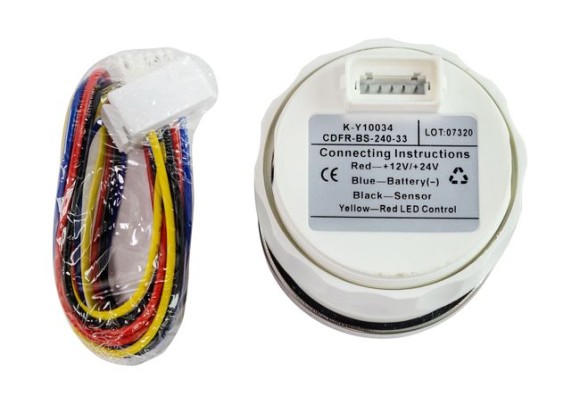 Указатель уровня топлива светодиодный, черный циферблат, нержавеющий ободок, д. 52 мм, Marine Rocket Указатель уровня топлива светодиодный, черный циферблат, нержавеющий ободок, д. 52 мм, Marine Rocket