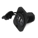 Панель с двойным USB разъемом и подсветкой NEKEKE 12-24V, прямоуг., задняя