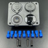 Панель управления (1 тумблер вкл/выкл, 2 USB, розетка 12V, вольтметр)(PREMARINE) Панель управления (1 тумблер вкл/выкл, 2 USB, розетка 12V, вольтметр)(PREMARINE)