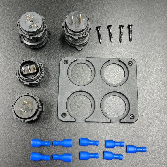 Панель управления (1 тумблер вкл/выкл, 2 USB, розетка 12V, вольтметр)(PREMARINE) Панель управления (1 тумблер вкл/выкл, 2 USB, розетка 12V, вольтметр)(PREMARINE)