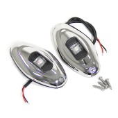 Огни бортовые светодиодные 91х48х14 мм, нержавеющая сталь