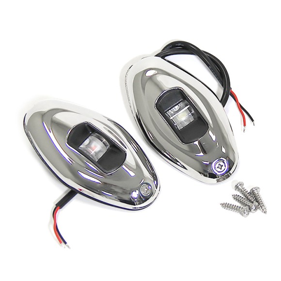 Огни бортовые светодиодные 91х48х14 мм, нержавеющая сталь Огни бортовые светодиодные 91х48х14 мм, нержавеющая сталь