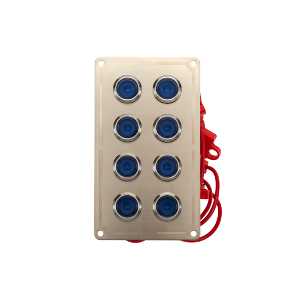 Панель бортового питания Skipper с 8 влагозащищёнными переключателями 8 переключателей