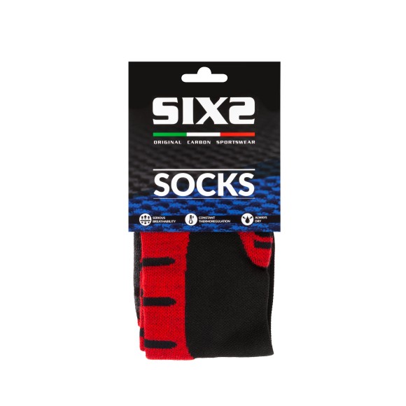 Носки SIXS MOT S Merinos Red/Black, 35/38 Носки SIXS MOT S Merinos Red/Black, 35/38