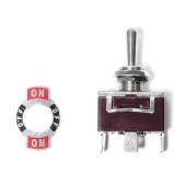 Переключатель тумблерный 3 пина SUNFINE (вкл)-выкл-(вкл), без фиксации (вкл)