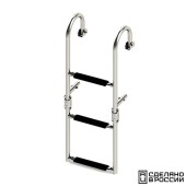 Трап складной с горизонтальным креплением, 3 черных ступени (ширина 270 мм.)