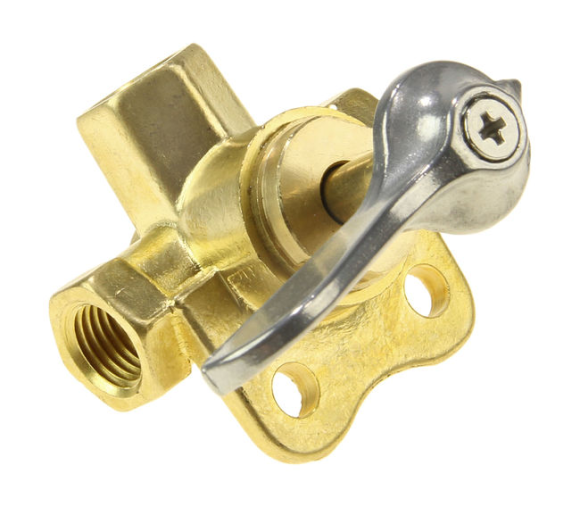 Кран топливный 3-х позиционный латунный, 1/4" Кран топливный 3-х позиционный латунный, 1/4"