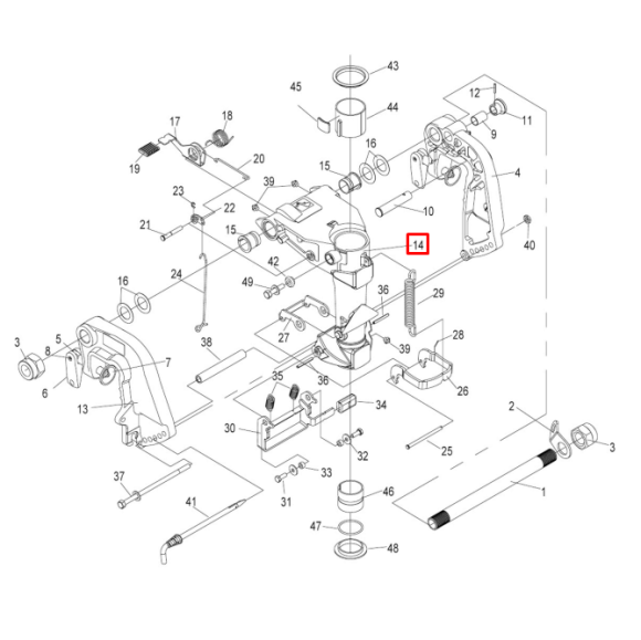 Кронштейн подвески Yamaha 30H (30F-03.00.00.22) (YUELANG)