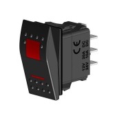 Переключатель трехпозиционный ON-OFF-ON 4Р с подсветкой, Marine Rocket