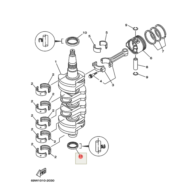 Сальник Yamaha (F25-01.04.00.24; F60FETL-01.05.00.22) (35x46.85x6) (PREMARINE)