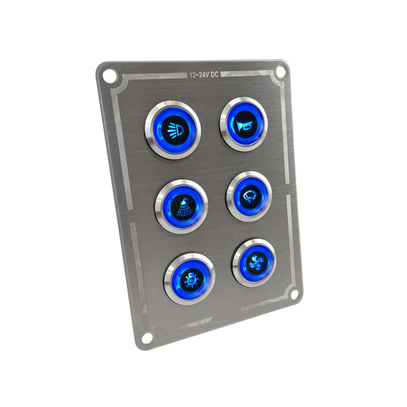 Панель бортового питания Skipper с 6 влагозащищёнными переключателями 6 переключателей