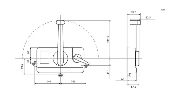 Дистанционное управление правый борт, тянет газ, 5м. (аналог Yamaha-701)