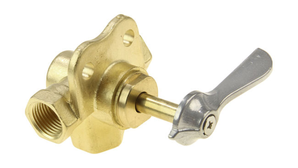Кран топливный 3-х позиционный латунный, 3/8"