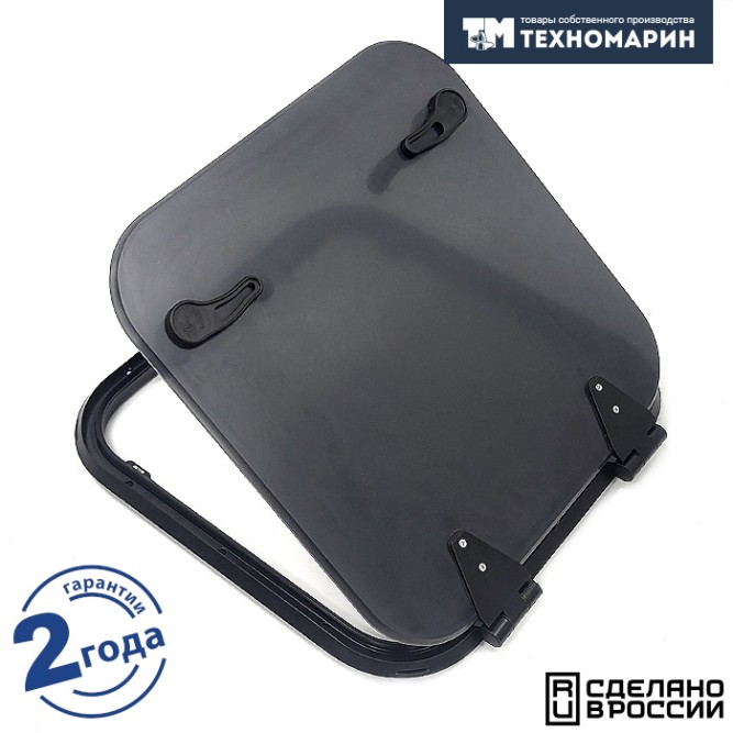 Люк палубный безрамный Пеликан 522x522 R75 (черное исполнение)