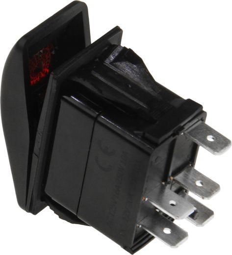 Переключатель двухпозиционный (ON)-OFF 12 В/20А 5Р с подсветкой без фиксации 1 положения