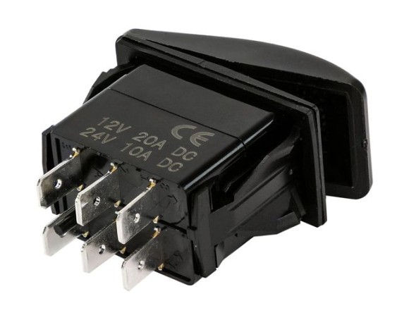 Переключатель двухпозиционный ON-ON 12В/20А 6р Переключатель двухпозиционный ON-ON 12В/20А 6р