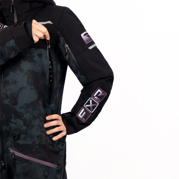 Комбинезон FXR Maverick F.A.S.T. с утеплителем Black Camo/Muted Grape Fade, 8