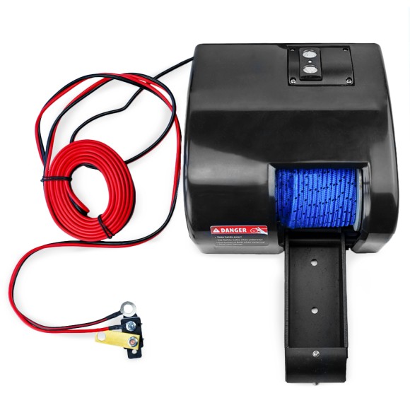 Лебедка якорная Skipper Fisher, трос 30м, беспроводной пульт ДУ, чёрная Для якоря весом до 15 кг